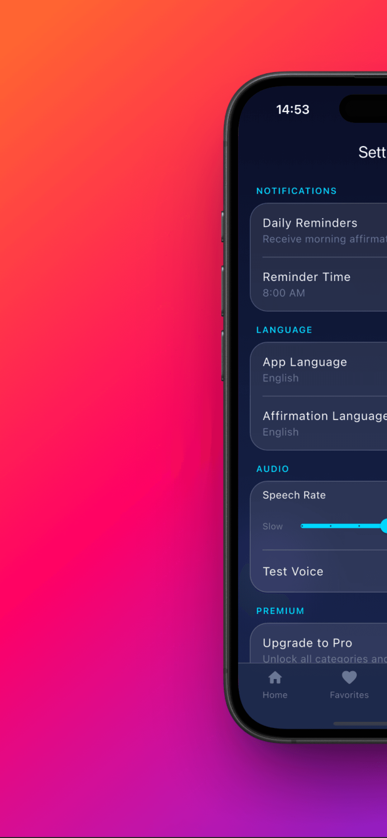 Categories grid with FREE and PRO badges in Axela